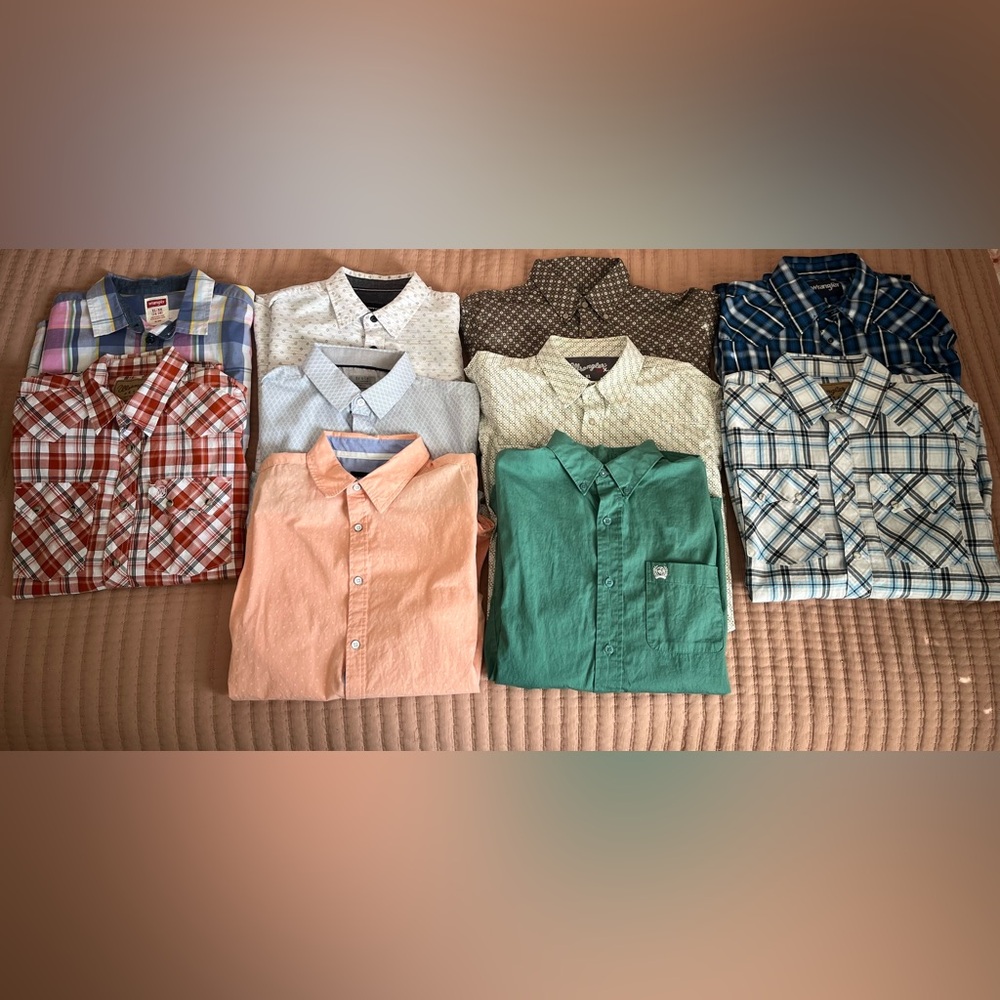 Lot of 10 Boys Western & Dress Shirts